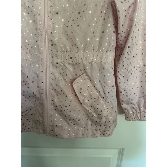 NWOT Rothschild Girl's Pink Windbreaker Jacket Rose Gold Stars Size M (10/12) - Picture 9 of 11